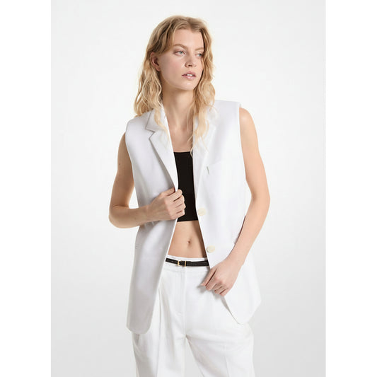 Michael Kors White Sleeveless Blazer Vest (MS4107P9BA-WHITE) Women