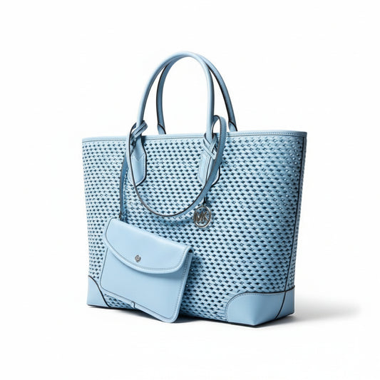 Michael Kors Perforated Leather Tote Light Sky, Women