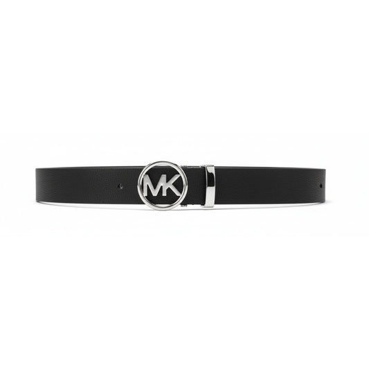 Michael Kors Circle Logo Leather Belt Black, Women