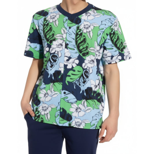 Moschino Tropical Floral V-Neck Top Multicolor (A02039413-1305) Women