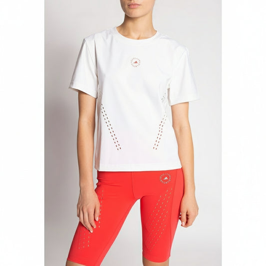 Adidas Perforated Athletic T-Shirt White, Women