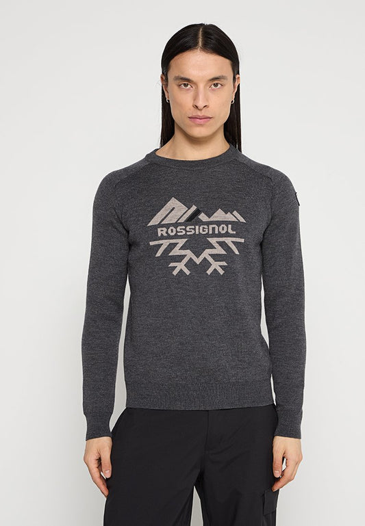 Rossignol RLNMO06 JACQUARD CREW NECK Blue-Grey (ZZO31NR43-K00) Men