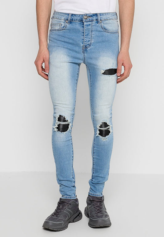 Sixth June DENIM WITH INSIDE BIKER YOKE Blue (ZZO318M42-K00) Men