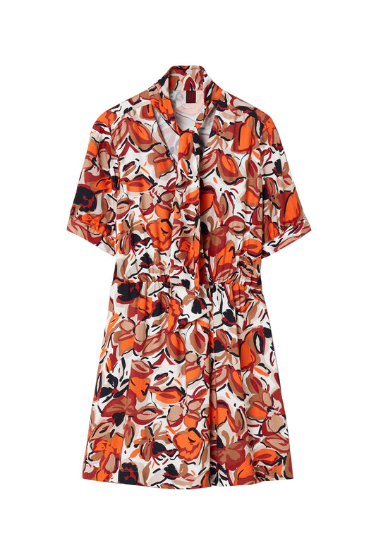 Stefanel Short printed dress with foulard Orange (S5721C05G-H11) Women