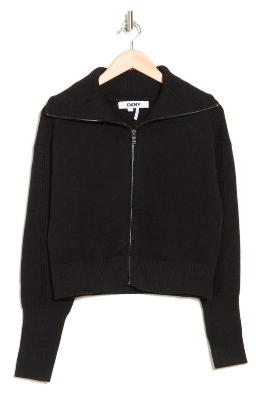 DKNY Wide Collar Zip Cardigan (P4MVAR14) Women