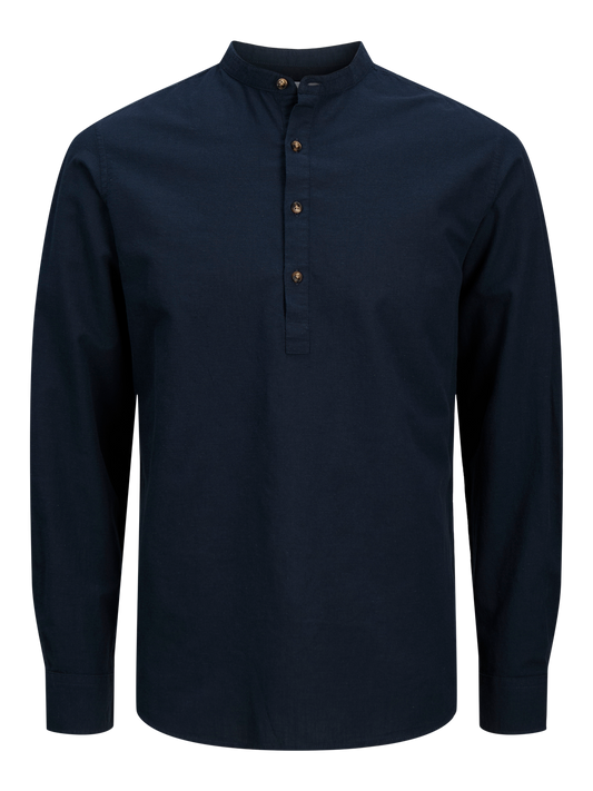 Jack & Jones Essentials JJESUMMER HALF PLACKET SHIRT LS SN White (12269326-White) Men