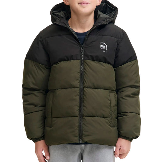 Jack & Jones Maze Logo Hood Puffer Jacket (12287731-ROSIN) Kids