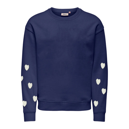 Only Marisa Teddy Heart Sweater (15368984-MIDNIGHTSAI) Kids