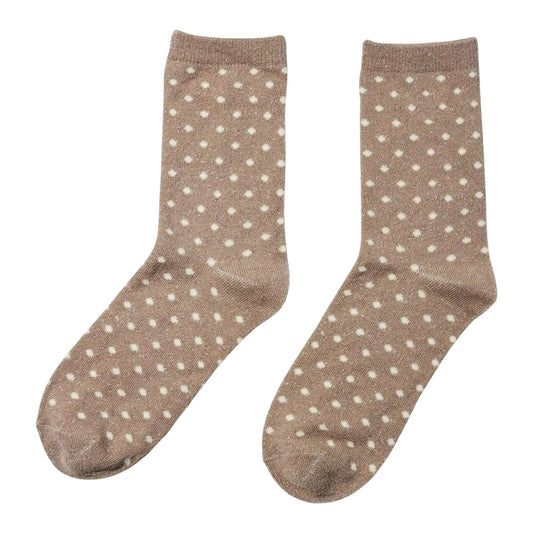 Pieces Ebby Glitter Pattern Long Socks (17094859-NATURAL) Women