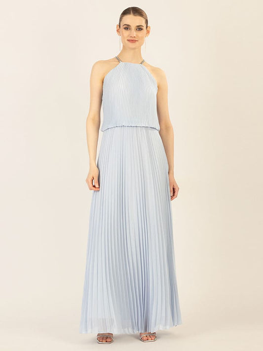 APART Pleated Dress Light Grey Women