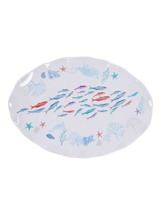 Amadeus Serving Platter ''Isao'' White / Light Blue (L)40 x (W)30 cm Unisex