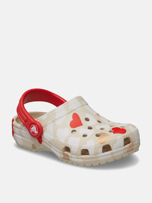 Crocs "Classic Heart" Beige / Red Kids
