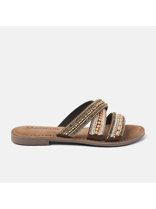 Lazamani Leather Mules Brown Women