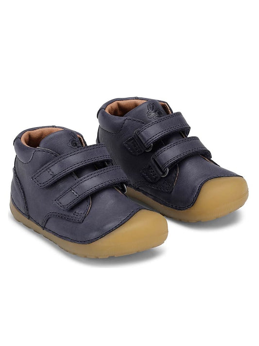 Bundgaard Leather First Walker Shoes "Petit Velcro" Navy Kids