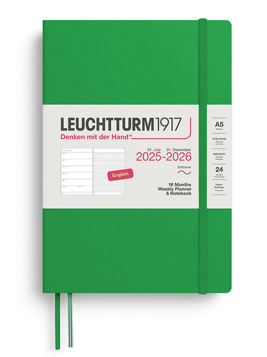 LEUCHTTURM1917 Weekly Planner & Notebook Green A5, ENG Unisex