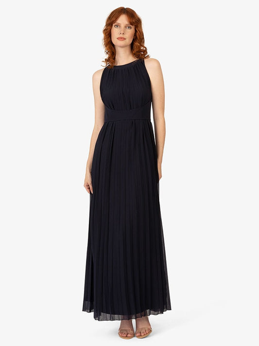 APART Pleated Dress Navy Women