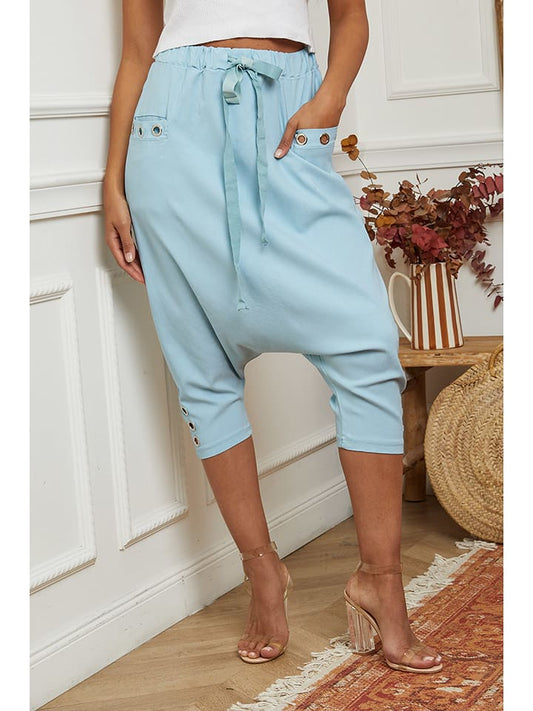 La Compagnie Du Lin Harem Trousers Light Blue Women