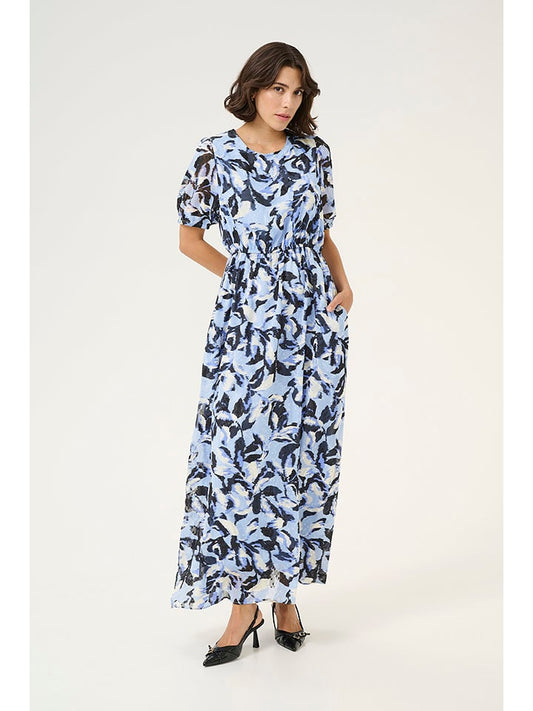 Kaffe Dress Light Blue / Black / White Women