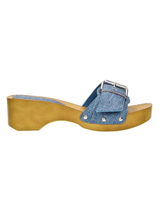 Claudia Ghizzani Mules Light Blue Women