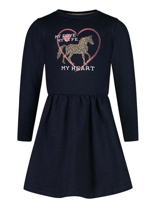 Salt and Pepper Dress Navy Kids