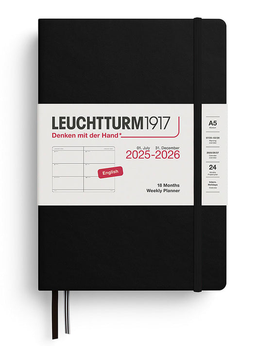 LEUCHTTURM1917 Weekly Planner & Notebook Black A5 Unisex