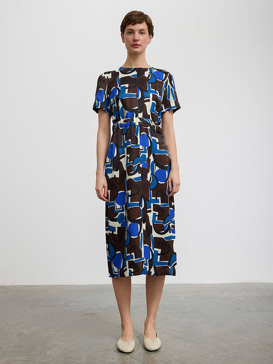 BGN Dress Blue / Brown / Cream Women
