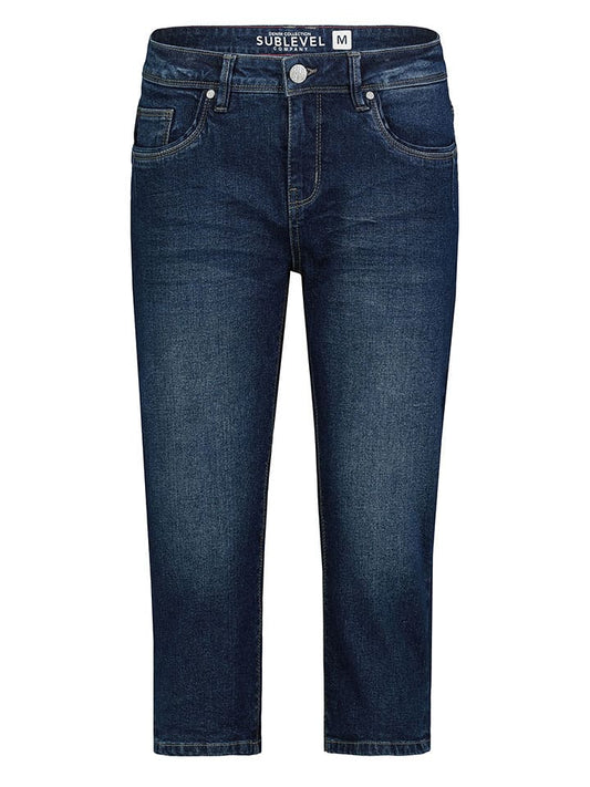 Sublevel Denim Capri Trousers Navy Women