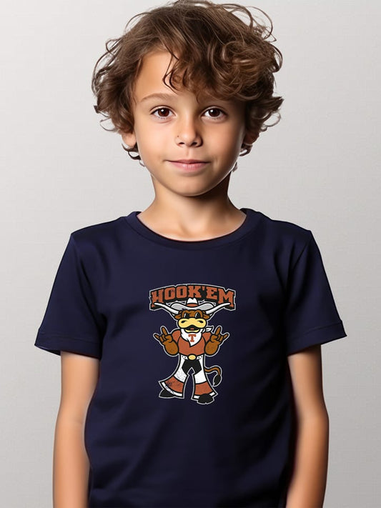 American Universities Shirt "Hook em" Navy Kids