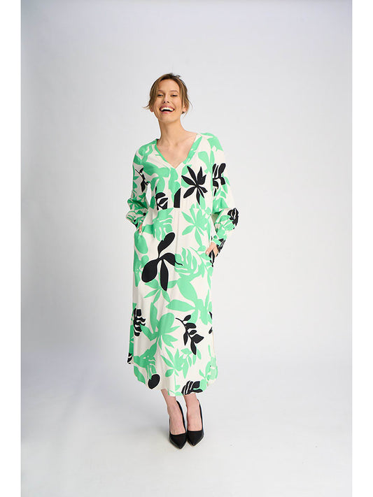 Marks & Spencer Dress Green / White / Black Women