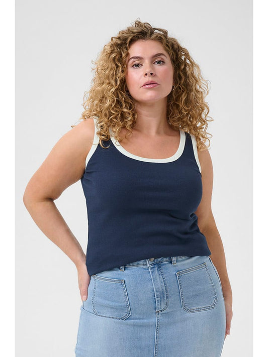 KAFFE curve Top Navy Women