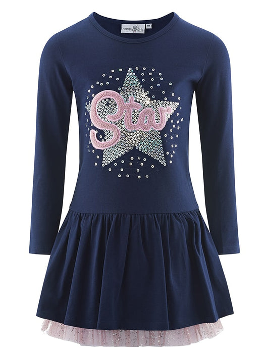 happy girls by Eisend Dress Navy Kids
