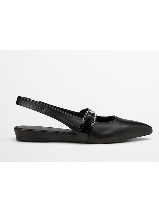 Marc O'Polo Shoes Leather Slingback Flats Black Women