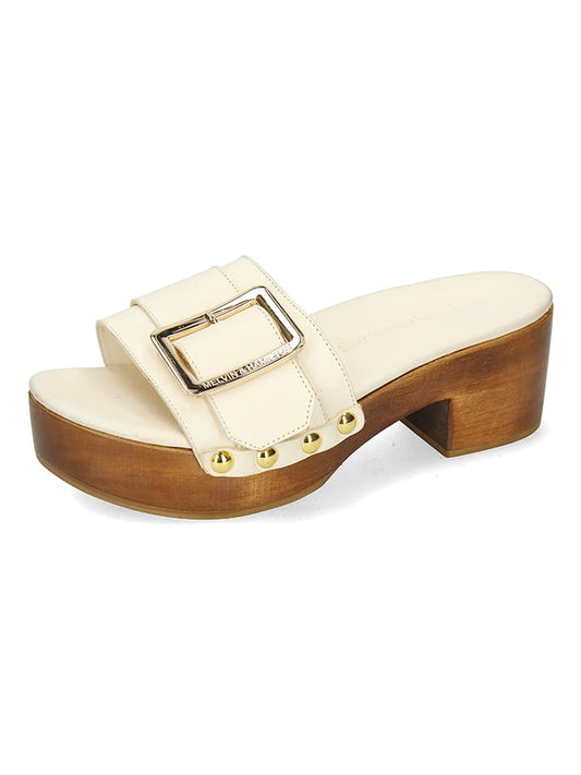 MELVIN & HAMILTON Leather Clog "Layla 1" Cream Women
