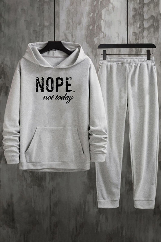 uyguntarz Unisex Nope Printed Tracksuit Set Gray Unisex