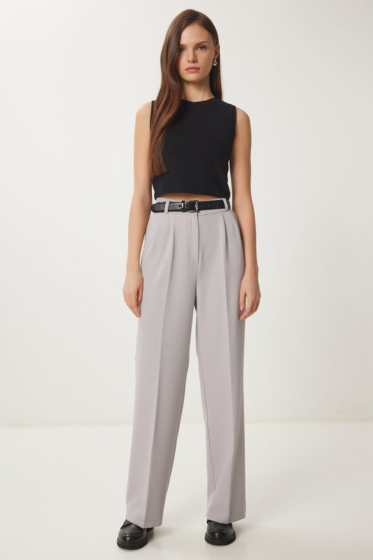 Happiness İstanbul Women's Stone Pocket Palazzo Trousers Women