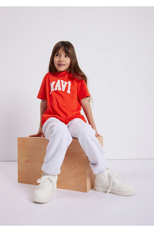 Mavi Logo Printed Red T-Shirt Regular Fit - Regular Women