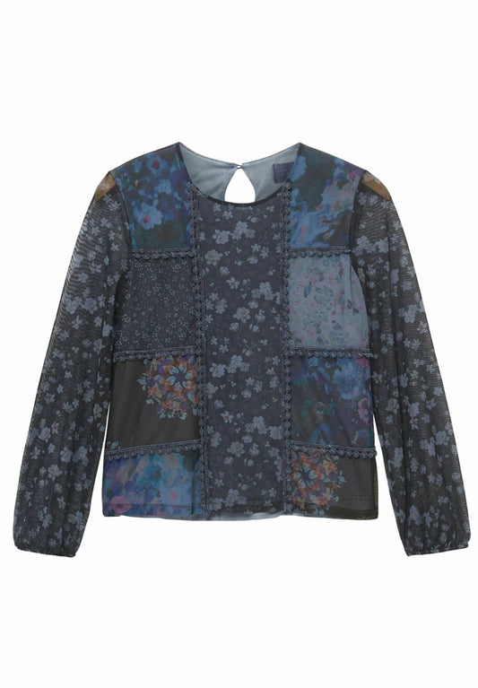 Desigual T-shirt patch flowers blue (DE124G05H-K11) Kids