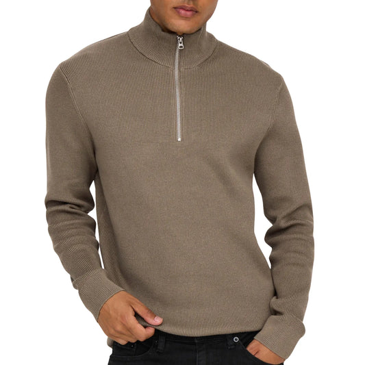 Only & Sons Phil Half Zip Knitted Sweater (22023210-DESERTTAUPE) Men