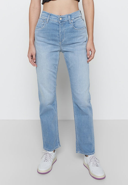 Replay MAIJKE STRAIGHT Pants Light Blue (ZZO1YBS75-K00) Women