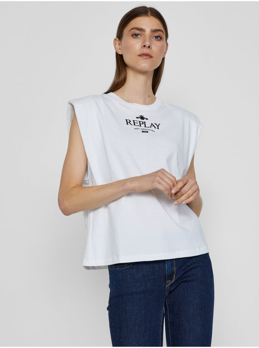 Replay, T-Shirt, White, Women