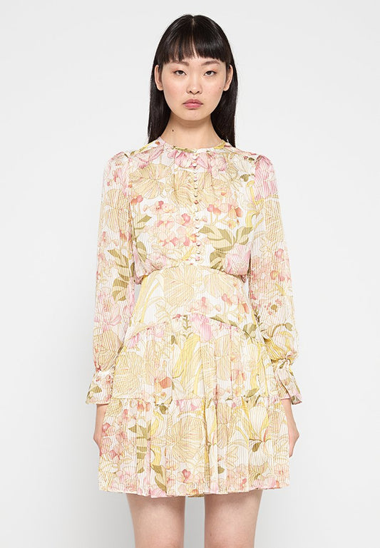 Ted Baker WMD-ABBYIA-Long Sleeve Button Up Tiered Mini Dress (ZZO2J69AI-A00) Women