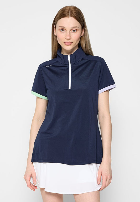 AIR TECH PIQUE-SS TRICOLOR 1/4ZIP Women