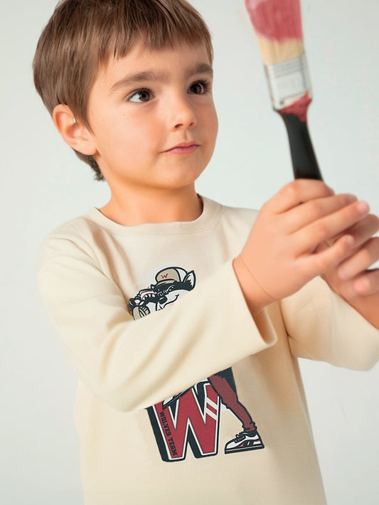 Mayoral Kids boys' T-shirts (4.042-54_Cream)