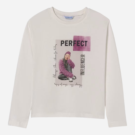 Mayoral Kids long-sleeved T-shirts (7.009-88_Cream)