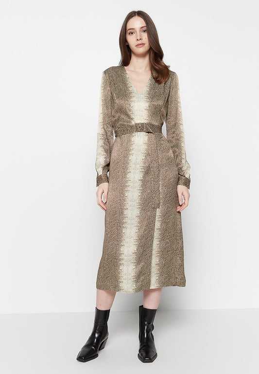 TWINSET Dress LUNGO C/CINTURA Light Brown (ZZO27GQ41-S00) Women