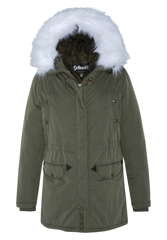 Schott Removable faux forked parka Black (S3721U00Y-T11) Women