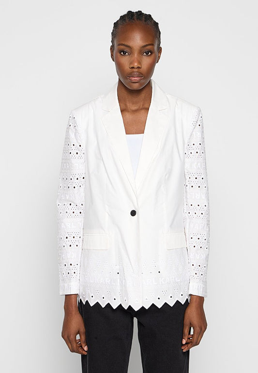 KARL LAGERFELD EMBROIDERY BLAZER White (ZZO314961-A00) Women