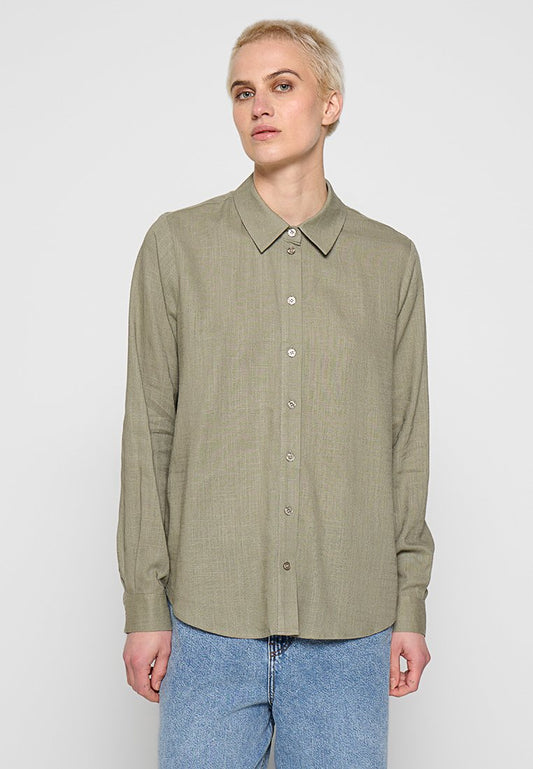 Selected SLFZGULIA LS SHIRT Olive (ZZO30UC31-N00) Women