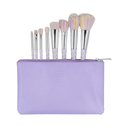 Ilu Basic Set 8 Makeup Brushes with Unicorn Pastel Bag