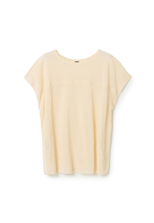 Stefanel Linen blend top with drawstring White (S5721I0F8-A11) Women
